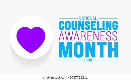 April ist National Counseling Awareness Month Hintergrundvorlage. Urlaubskonzept. Verwenden Sie, um Hintergrund-, Banner-, Plakat-, Karten- und Poster-Design-Vorlage mit Textinschrift und Standardfarbe zu verwenden. Vektor