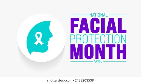 April is National Facial Protection Month background template. Holiday concept. use to background, banner, placard, card, and poster design template with text inscription and standard color. vector