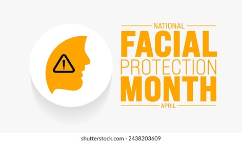 April is National Facial Protection Month background template. Holiday concept. use to background, banner, placard, card, and poster design template with text inscription and standard color. vector