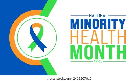 April is National Minority Health Month background template. Holiday concept. use to background, banner, placard, card, and poster design template with text inscription and standard color. vector