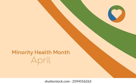 April is National Minority Health Month. Vector template Design for banner, greeting card, poster, prints, social media post ,flyer , T shirt with background.