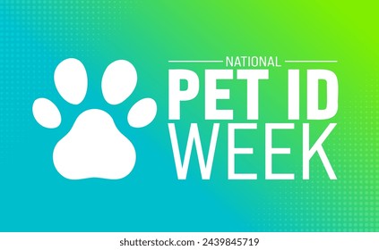 April is National Pet Id Week background template. Holiday concept. use to background, banner, placard, card, and poster design template with text inscription and standard color. vector illustration.