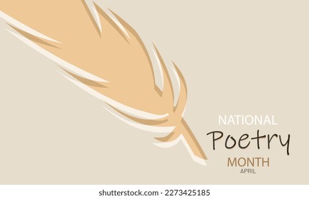 April is National Poetry Month. Template for background, banner, card, poster 