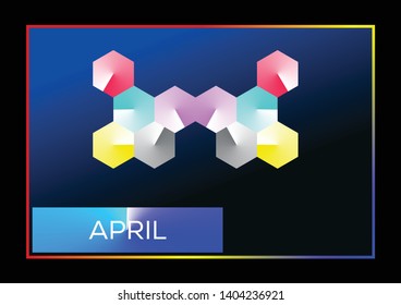 April on Abstract Background. Technology Background