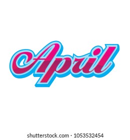 April Pink and Blue Vector Headline month April showers 
