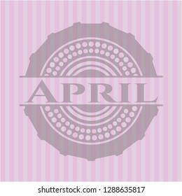 April pink emblem. Vintage.