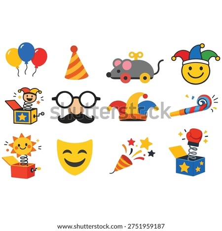 April Fool’s Prank Icons collection design