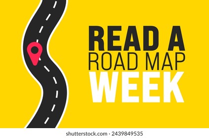 April is Read a Road Map Week background template. Holiday concept. use to background, banner, placard, card, and poster design template with text inscription and standard color. vector illustration.