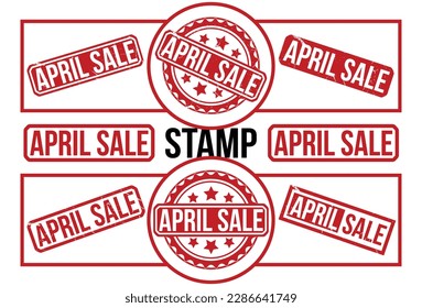 APRIL SALE Red Rubber Stamp SET.