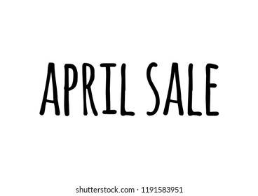 april sale. Text design. Vector illustration.