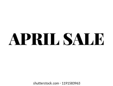 april sale. Text design. Vector illustration.