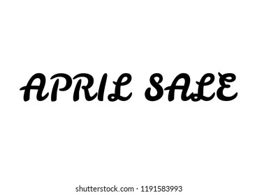 april sale. Text design. Vector illustration.