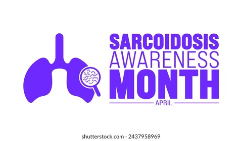 April is Sarcoidosis Awareness Month background template. Holiday concept. use to background, banner, placard, card, and poster design template with text inscription and standard color. vector