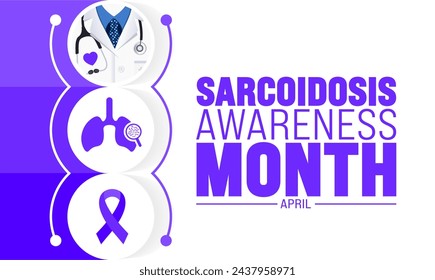 April is Sarcoidosis Awareness Month background template. Holiday concept. use to background, banner, placard, card, and poster design template with text inscription and standard color. vector