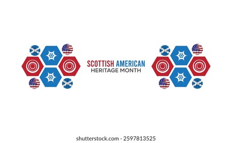 April is Scottish American Heritage month. Vector template Design for banner, greeting card, poster, prints, social media post ,flyer , T shirt with background.