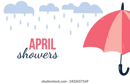 April showers Background with umbrella. EPS 10 vector