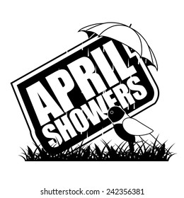 April showers icon EPS 10 vector stock illustration