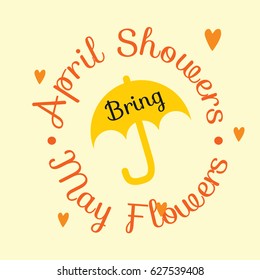 April Showers May Flowers Logo Vector Template