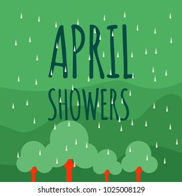 April Showers Vector Template Design