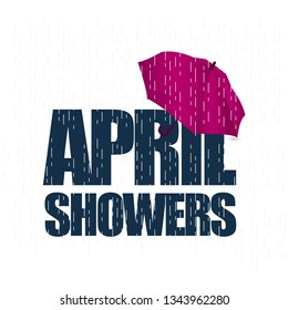 April Showers Vector Template Design Illustration