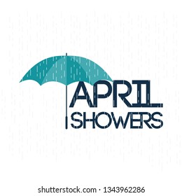 April Showers Vector Template Design Illustration