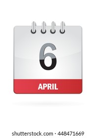 April Six. Calendar Icon