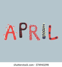 april, spring, greeting card