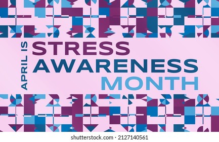 April Stress Awareness Month Poster Card Stock Vector (Royalty Free ...