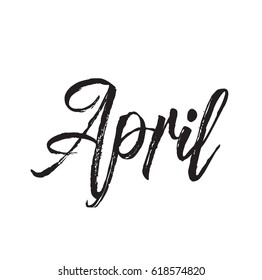 April Text Design Vector Calligraphy Typography Stock Vector (Royalty ...