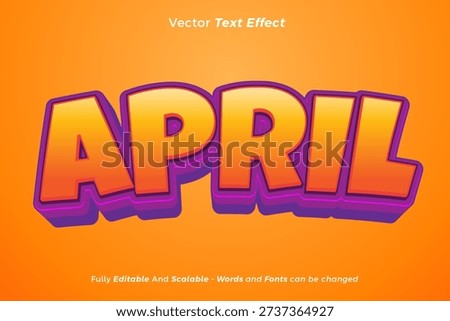April text with editable cartoon style text effects