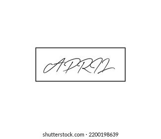 April text illustration vector logo design 