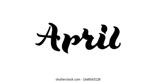 April text modern calligraphy vector, Handwritten letters illustration.
