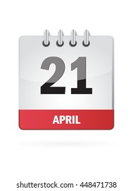 April Twenty One. Calendar Icon