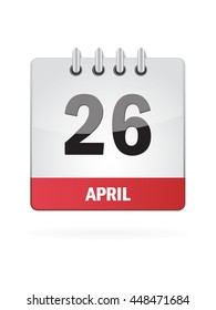 April Twenty Six. Calendar Icon
