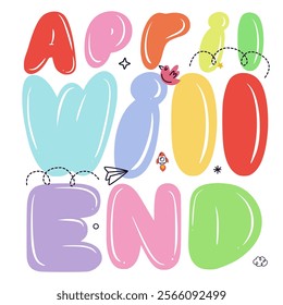 April WIll End, Design Custom Text Font Hand drawn