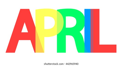 April Word Design Background Colorful Text Stock Vector (Royalty Free ...