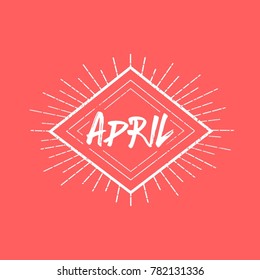 April word greeting vintage hand lettering