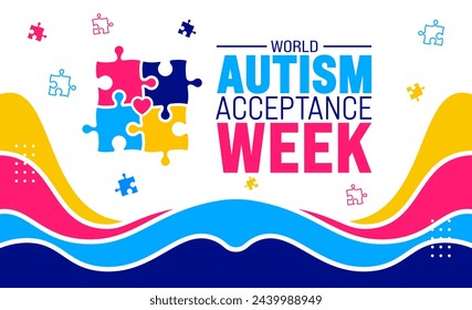 April is World Autism Acceptance Week background template.