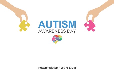 April is World Autism Awareness Day. Vector template Design for banner, greeting card, poster, prints, social media post ,flyer , T shirt with background.