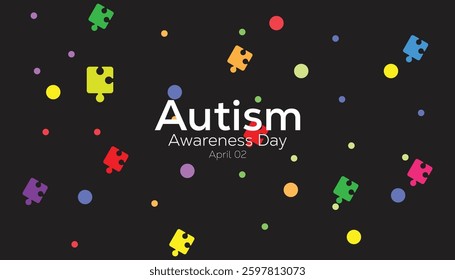 April is World Autism Awareness Day. Vector template Design for banner, greeting card, poster, prints, social media post ,flyer , T shirt with background.