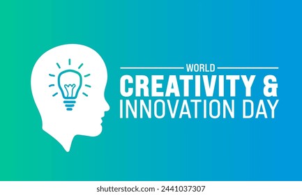 April ist die Hintergrundvorlage für den Weltkreativitäts- und Innovationstag. Urlaubskonzept. Verwenden Sie, um Hintergrund-, Banner-, Plakat-, Karten- und Poster-Design-Vorlage mit Textinschrift und Standardfarbe zu verwenden. Vektor