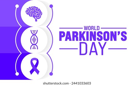 April ist die Hintergrundvorlage für den World Parkinson’s Day. Urlaubskonzept. Verwenden Sie, um Hintergrund-, Banner-, Plakat-, Karten- und Poster-Design-Vorlage mit Textbeschriftung und Standardfarbe. Vektor-Illustration.