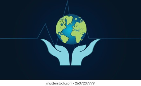 April is World Health Day. Vector template Design for banner, greeting card, poster, prints, social media post ,flyer , T shirt with background.