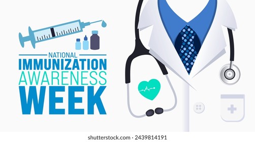 April is World Immunization Week background template. Holiday concept. use to background, banner, placard, card, and poster design template with text inscription and standard color. vector