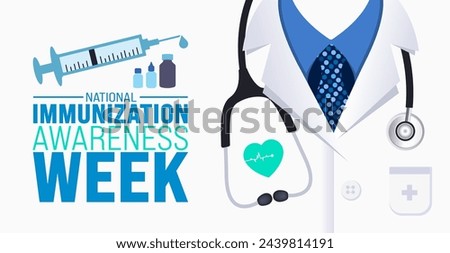 April is World Immunization Week background template. Holiday concept. use to background, banner, placard, card, and poster design template with text inscription and standard color. vector