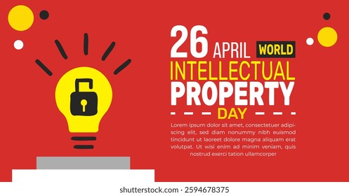 April is World Intellectual Property day. holiday concept. suitable for placard, background,Greeting Card, Poster design template with text inscription, standard Social Media Post.
