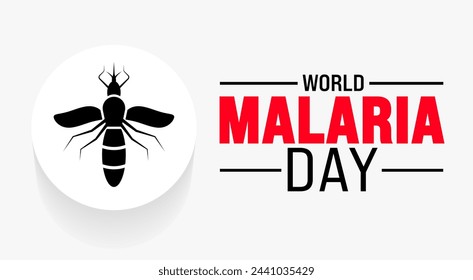 Hintergrundvorlage für den Welt-Malaria-Tag im April. Urlaubskonzept. Verwenden Sie, um Hintergrund-, Banner-, Plakat-, Karten- und Poster-Design-Vorlage mit Textbeschriftung und Standardfarbe. Vektor-Illustration.