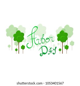 April's Arbor Day vector illustration background with unique lettering. 