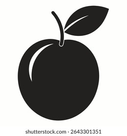 Aprium Fruit Silhouette icon on white background
