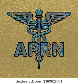 APRN Nurse, Medical symbol caduceus APRN nurse practitioner vector, coloring medical symbol with APRN text, Caduceus Symbol, APRN Nurse Mandela design